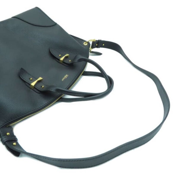 👜⭐️AUTHENTIC⭐️👜 Alexander McQueen 2 Way Shoulder bag Calfskin Leather Black - Picture 5 of 12